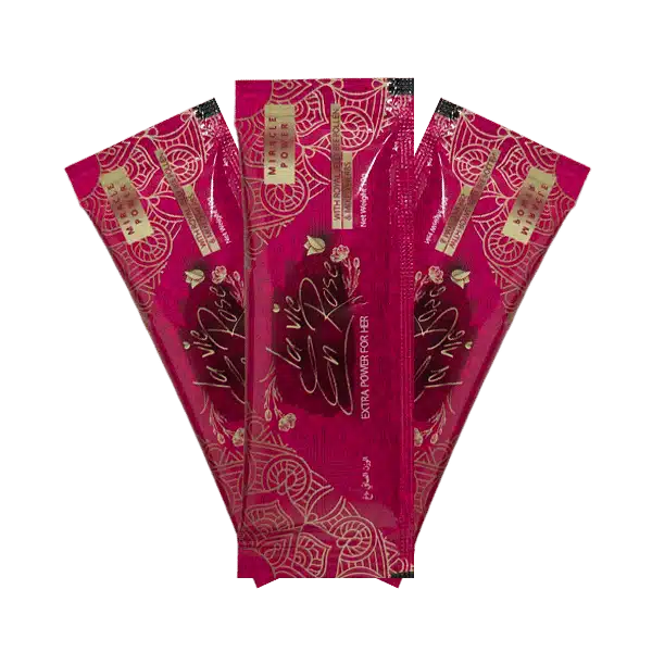 Pack de 3 sticks de miel La Vie en Rose, aphrodisiaque pour femmes stimulant le désir et la vitalité.